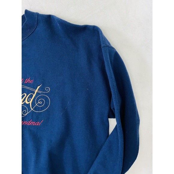 Vintage Grandma Sweatshirt Size XL‎ Embroidered Crewneck Blue - Picture 4 of 11